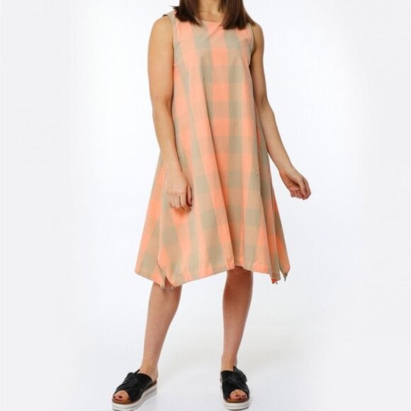 Oska Helmer Cotton Woven Check Dress Sz L/ XL - Picture 1 of 12